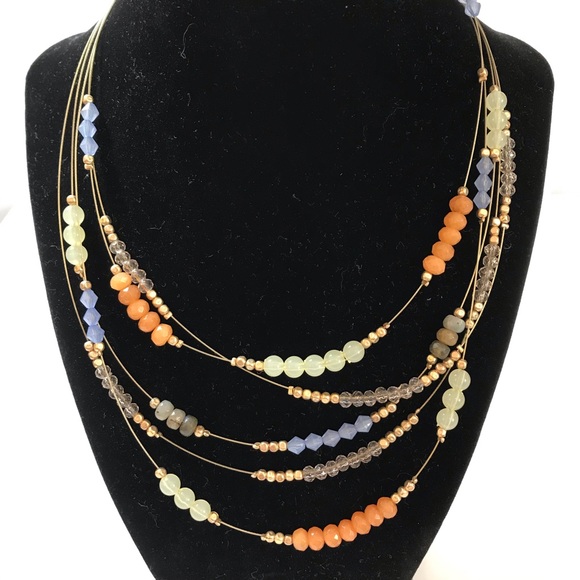 Chico’s Layered Beaded Necklace - Picture 1 of 5